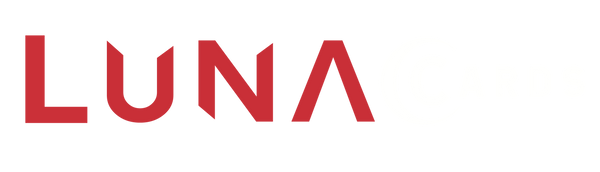 Luna Cards Red and White logo