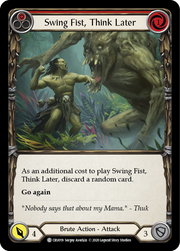 Swing Fist, Think Later (Red) [CRU019] (Crucible of War)  1st Edition Rainbow Foil
