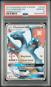 Fa/Charizard Gx Hidden Fates Pokemon Sun & Moon Hidden Fates SV49 NM PSA 10