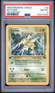 Scyther 1st Edition Pokemon Jungle 26 NM PSA 8