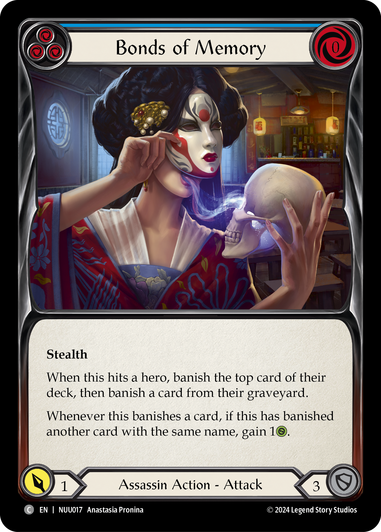 Bonds of Memory (Blue) [NUU017] (Part the Mistveil Nuu Blitz Deck)