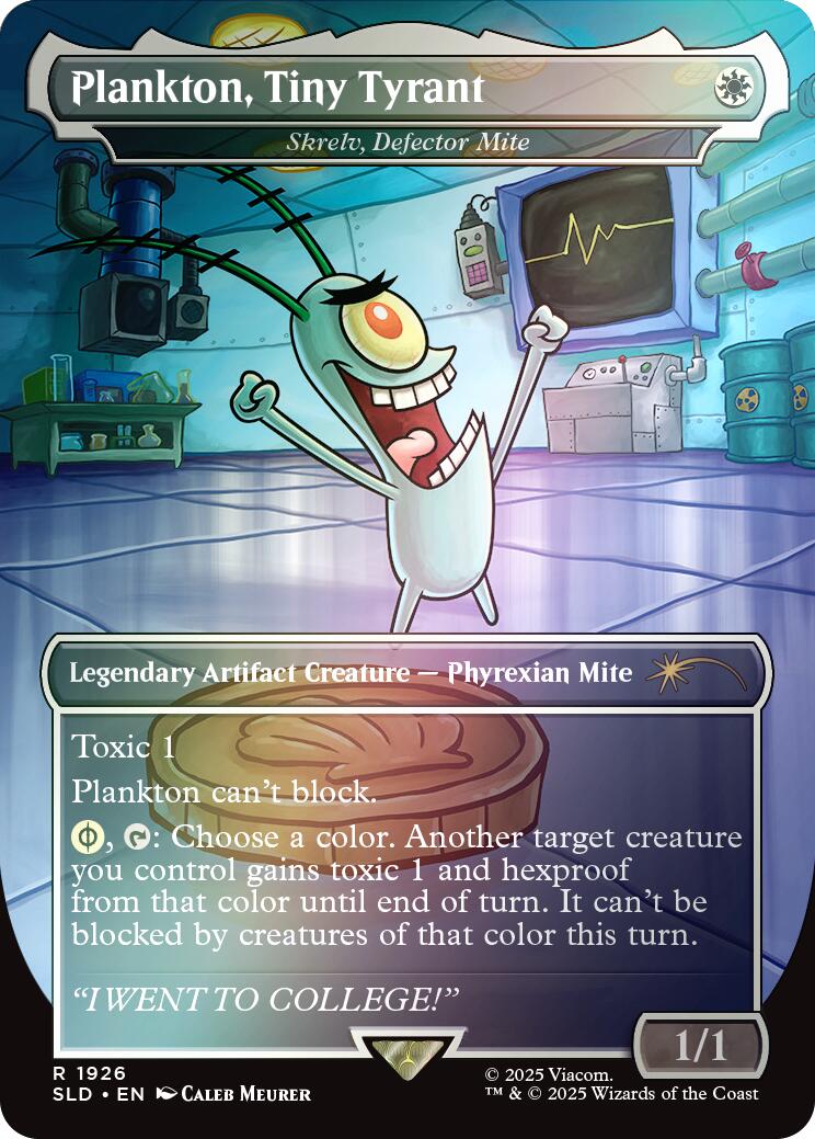 Plankton, Tiny Tyrant - Shrelv, Defector Mite (Rainbow Foil) [Secret Lair Drop Series]