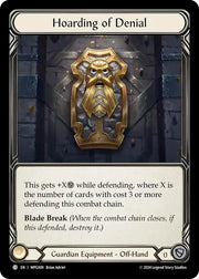 Hoarding of Denial [MPG009] (Mastery Pack Guardian)  Cold Foil