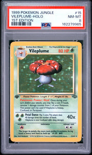 Vileplume-Holo 1st Edition Pokemon Jungle 15 NM PSA 8
