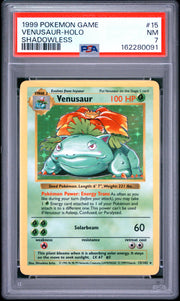 Venusaur-Holo Shadowless Pokemon Game 15 NM PSA 7