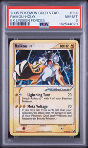 Raikou-Holo Ex Unseen Forces Pokemon Ex Unseen Forces 114 NM PSA 8