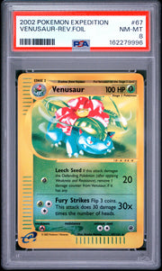 Venusaur-Rev.Foil Pokemon Expedition 67 NM PSA 8