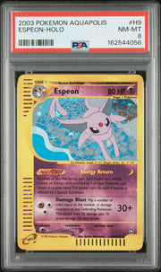 Espeon-Holo Pokemon Aquapolis H9 NM PSA 8