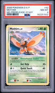 Mothim Md-Prerelease-Staff Pokemon Diamond & Pearl Majestic Dawn 42 NM PSA 8