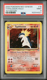 Typhlosion-Holo 1st Edition Pokemon Neo Genesis 1st Edition 18 NM PSA 9