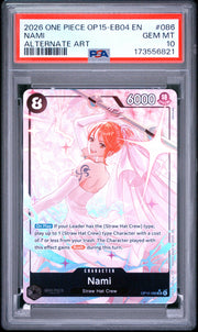 Nami Alternate Art One Piece Op15-Eb04 op15-086 NM PSA 10