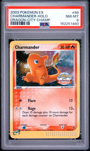 Charmander-Holo Dragon-City Champ. Pokemon Ex Dragon 98 NM PSA 8