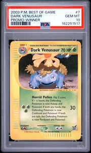 Dark Venusaur Promo-Winner Pokemon Best Of Game Promo 7 NM PSA 10