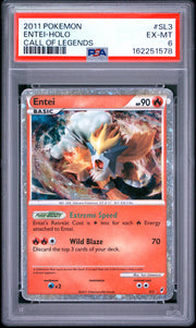 Entei-Holo Call Of Legends Pokemon Call Of Legends SL3 NM PSA 6