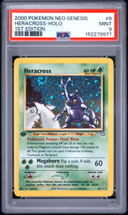 Heracross-Holo 1st Edition Pokemon Neo Genesis 1st Edition 6 NM PSA 9