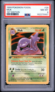 Muk 1st Edition Pokemon Fossil 28 NM PSA 8