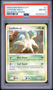 Leafeon-Holo Majestic Dawn Pokemon Diamond & Pearl Majestic Dawn 7 NM PSA 8