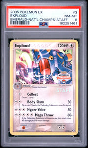Exploud Emerald-Nat'L Champs-Staff Pokemon Ex Emerald 3 NM PSA 8