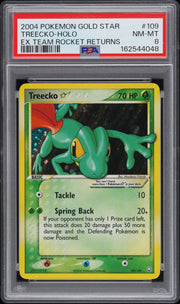 Treecko-Holo Ex Team Rocket Returns Pokemon Ex Team Rocket Returns 109 NM PSA 8