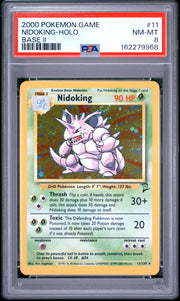 Nidoking-Holo Base Ii Pokemon Game Base Ii 11 NM PSA 8