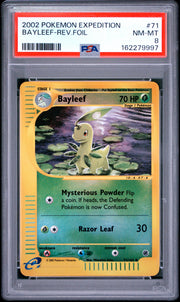 Bayleef-Rev.Foil Pokemon Expedition 71 NM PSA 8