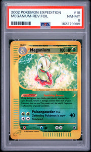 Meganium-Rev.Foil Pokemon Expedition 18 NM PSA 8