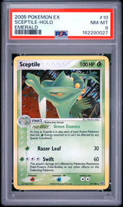 Sceptile-Holo Emerald Pokemon Ex Emerald 10 NM PSA 8