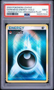 Darkness Energy-Holo Crosshatch-Organized Play Pokemon League Play! Promo NM PSA