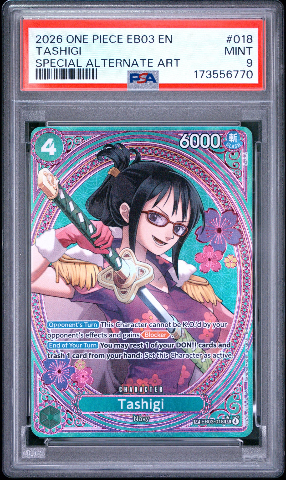 Tashigi Special Alternate Art One Piece EB03-018 PSA 9