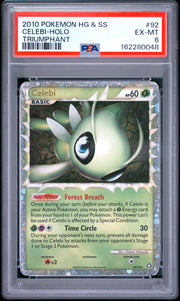 Celebi-Holo Triumphant Pokemon Heartgold & Soulsilver Triumphant 92 NM PSA 6