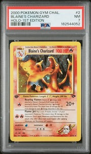 Blaine'S Charizard Holo-1st Edition Pokemon Gym Challenge 2 NM PSA 7