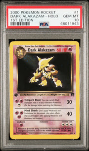Dark Alakazam-Holo 1st Edition Pokemon Rocket 1 GEM MINT PSA 10