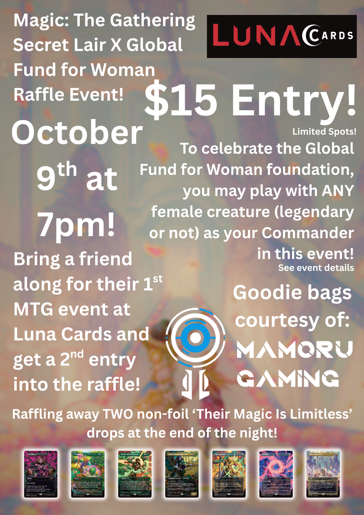 Magic: The Gathering Secret Lair X Global Fund for Woman Raffle Event at Luna Cards!