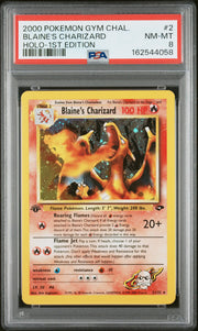 Blaine'S Charizard Holo-1st Edition Pokemon Gym Challenge 2 NM PSA 8