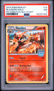 Blaziken-Holo Ffi-Crshtch-N/C-Staff Pokemon Xy Furious Fists 14 NM PSA 7