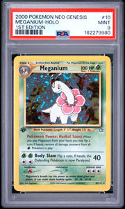 Meganium-Holo 1st Edition Pokemon Neo Genesis 1st Edition 10 NM PSA 9