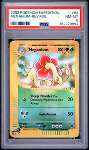 Meganium-Rev.Foil Pokemon Expedition 53 NM PSA 8