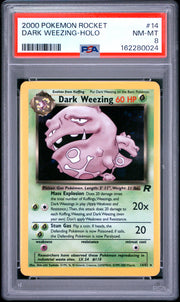 Dark Weezing-Holo Pokemon Rocket 14 NM PSA 8