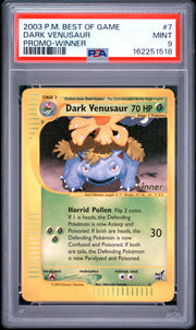 Dark Venusaur Promo-Winner Pokemon Best Of Game Promo 7 NM PSA 9