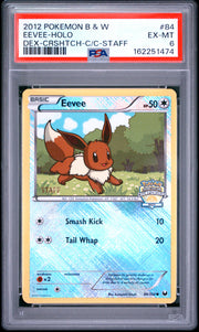 Eevee-Holo Dex-Crshtch-C/C-Staff Pokemon Black & White Dark Explorers 84 NM PSA